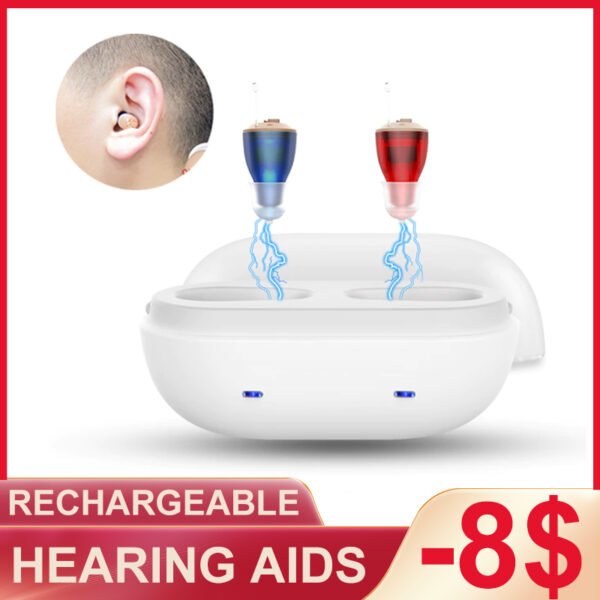 Rechargeable Hearing Aids Mini CIC Invisible Sound Amplifier For Adults Elderly Severe Loss Hearing Device Sound Aid Audifonos